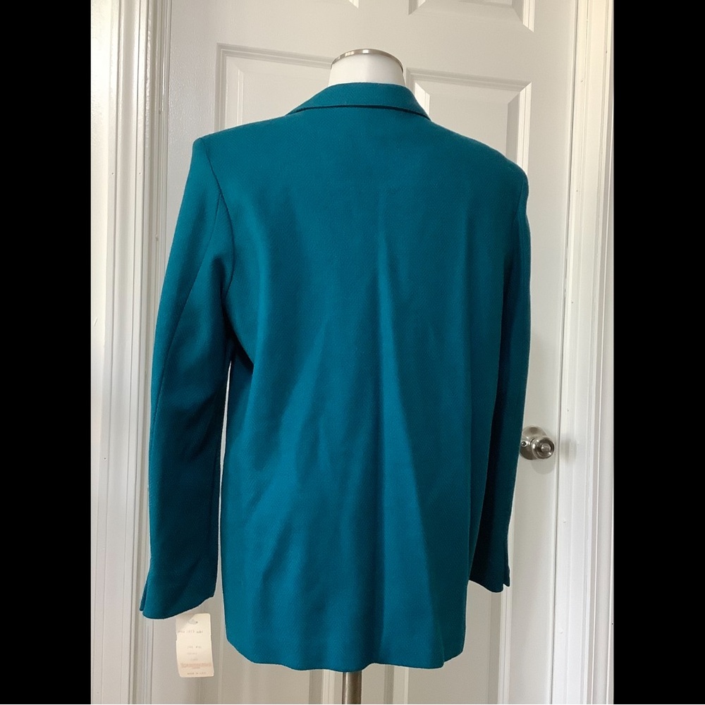 Teal Double-Breasted Women's Blazer size 12 - Picture 5 of 9